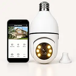 Câmera IP Lâmpada Wi-Fi Full HD 1080p com Visão Noturna, Detecção de Movimento Giratório, Áudio Bidirecional e Controle pelo App Yoosee – Bivolt, Ideal para Segurança Residencial