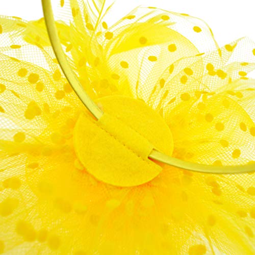 Image of DRESHOW Fascinators Hat Flower Mesh Ribbons Feathers on a Headband and a Clip Tea Party Headwear for Girls and Women