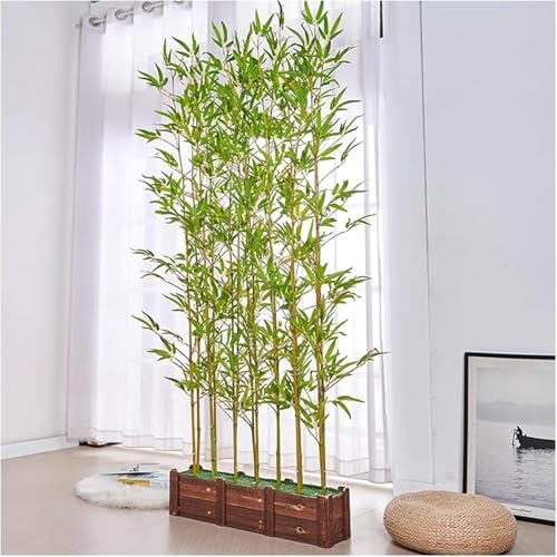 SAFWELAU Pantalla de plástico Planta bambu artificial Cerca artificial de la aislamiento del patio, Pared verde de los divisores de ambiente, Planta artificial de paisajismo, 1/1,2/1,5/1,8/2 m de alto