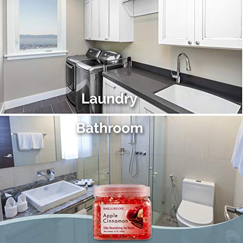 SMELLS BEGONE Odor Eliminator Gel Beads - Air Freshener - Eliminates Odor in Bathrooms, Cars, Boats, RVs and Pet Areas - Made with Essential Oils - Apple Cinnamon Scent - 12 Ounce - Image 4