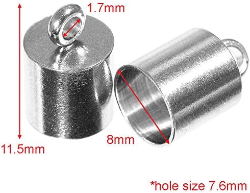 Craft County 10 Pieces 12mmX7mm and 13mmX8mm, Stainless Steel Silver Smooth Cord End Caps Finding DIY Supplies (13mm X 8mm) image 5