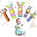 Yeelan Juguete Sonajero para Bebé,5PCS Calcetines de Sonajero para Bebé, Sonajeros de Muñeca,Juego de Juguetes Educativos para el pie con Correa Ajustable para Regalo 0-12 Meses Recién Nacido