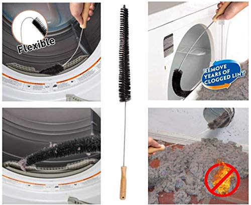 image for VACEXT Dryer Vent Cleaner Kit & Refrigerator Condenser Coil Brush-Drye