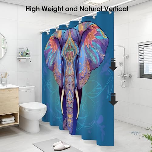 Rideau de douche mandala 150x180 cm avec crochets pour salle de bain