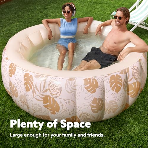 SLOOSH Inflatable Swimming Pool,5.5ft x 20 Inch Full-Sized Blow Up Durable Thickened Luxury Above Ground Family Pool with Comfortable Backrest for Summer Water Party Backyard Garden Lawn,Sandy by Sloosh - Image 6