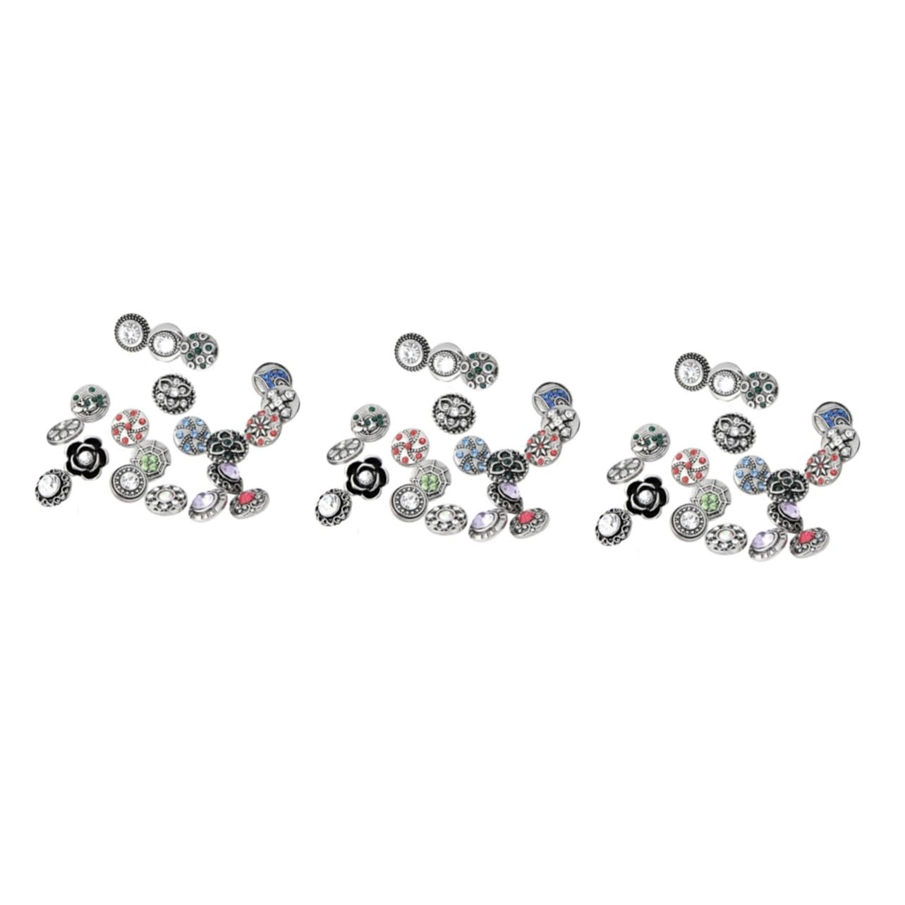 SHINEOFI 60pezzi Bottoni Lega Incastonatura Di Gemme Accessori Per Creazioni Fai Te Bottoni Decorativi Per Costumi e Gioielli Stile Misto