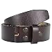 NPET Men's Genuine Leather Belt Full Grain Snap On Belts 1.5" Wide (38 For 36" Waist, Coffee)