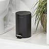 mDesign Pedal Bin Metal Waste Bin with Pedal, Lid and Plastic Bucket Insert for Bathroom, Kitchen, and Office 3 Litre Household Rubbish Bin with Ergonomic Design Black