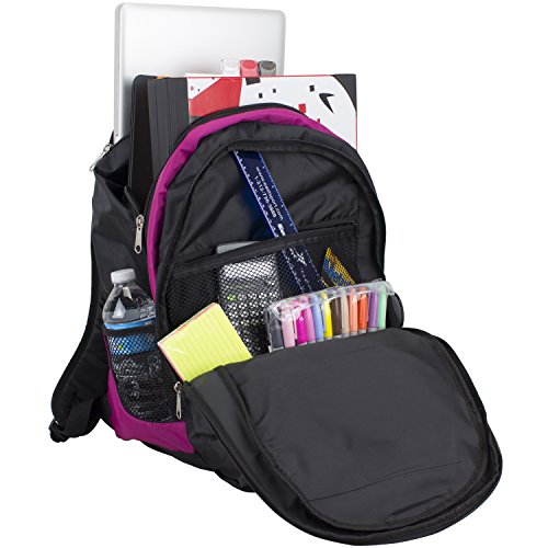 Eastsport Oversize Multifunctional Sports Backpack For Work, Travel, Outdoors - Black/Magento Pink #TOP4