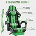 Ferghana E-Sports Chair,Green Gaming Chair,Racing Office Computer Game Chair,Ergonomic Gaming Chair,Racing Style with Headrest/Lumbar Pillow(Green)