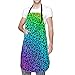 Tęczowy fartuch z nadrukiem w panterkę fartuch kuchenny fartuch do makijażu nowoczesny modny damski fartuch wodoodporny regulowany fartuch kuchenny do pieczenia ogrodnictwa, wielobarwny, Rozmiar uniwersalny