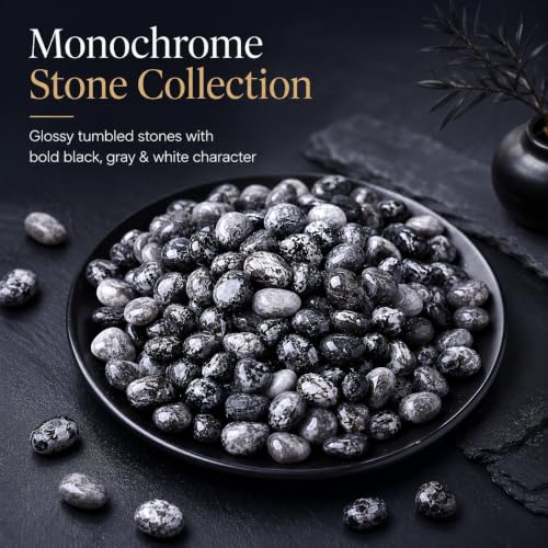 Image of Polished Yooperlite Crystal Chips Bulk 200 Pcs - 0.3 inch Small Tumbled Stone Chips Rocks, 10 oz Crushed Sea Glass Vase Filler Stones for Healing, Reiki, Crafting, Home Decor