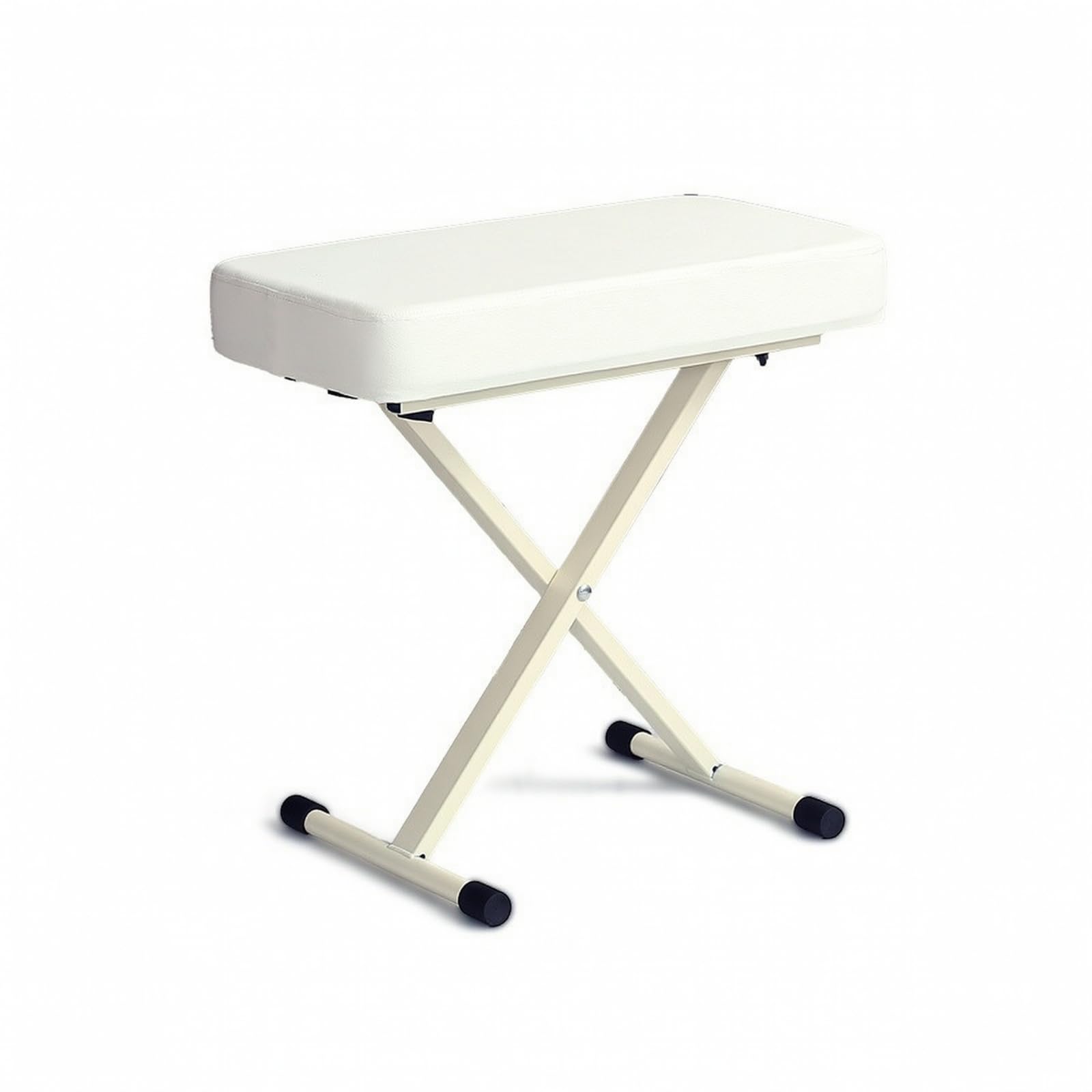 Amagogo Sgabello Regolabile per Musica Tastiera Pianoforte Seduta Cuscino Base Metallo Pieghevole Antiscivolo Adatto Concerti Studio Domestico Lezioni, Bianco