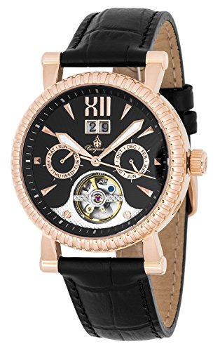 Preisvergleich Produktbild Burgmeister Armbanduhr für Herren mit Analog Anzeige, Automatik-Uhr und Lederarmband - wasserdichte Herrenuhr mit zeitlosem, schickem Design - Klassische Uhr für Männer - BM347-352 Stamford