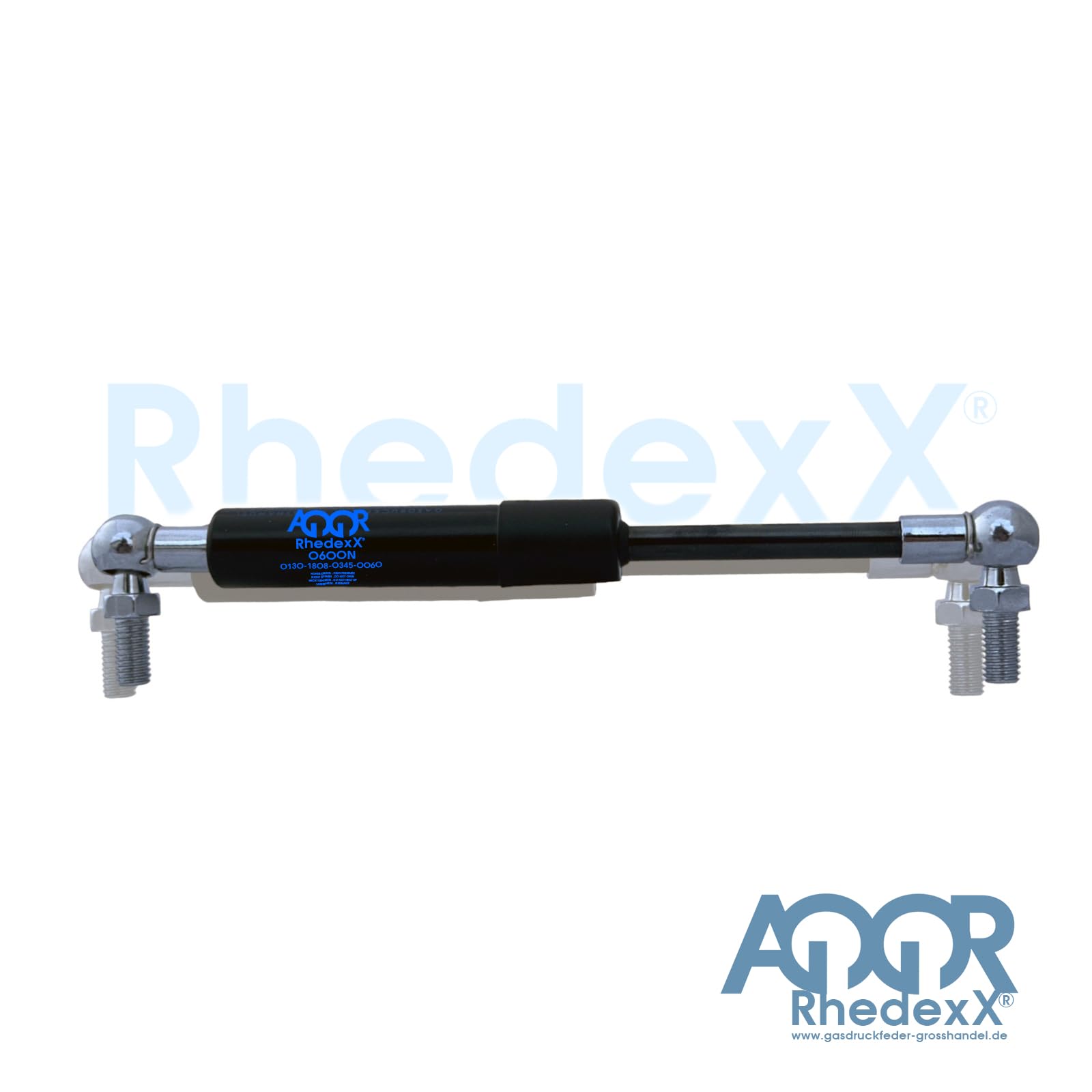 RhedexX Gasdruckfeder Mit M6 Kugelkopf - 365mm Länge, 130mm Hub, 350N Kraft