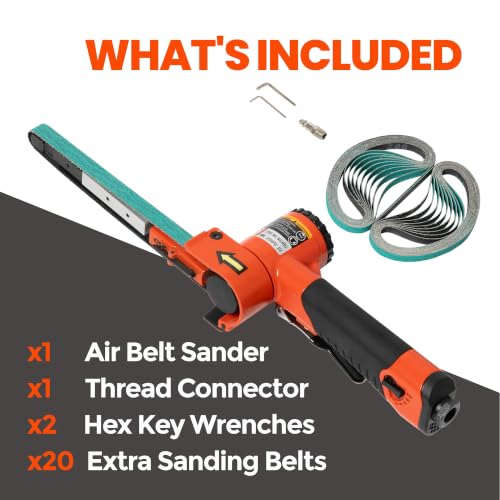 Image of 1 /2 inchx18 inch Air Belt Sander | ABRAPRO Mini Pneumatic Belt Sander for Woodworking, Iron, Metal, stainless steel