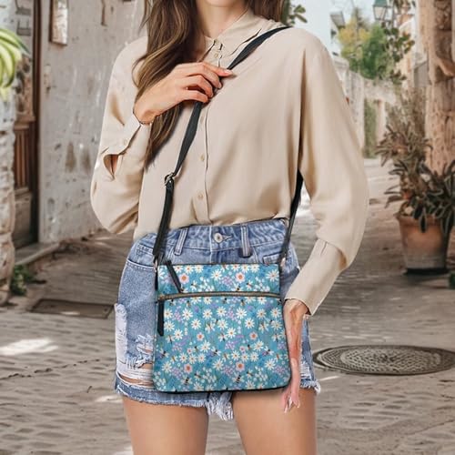 Image of Leather Purses for Women, Leather Hobo Bags for Women Travel Sling Purse Triple Zippered Pockets Shoulder Bag