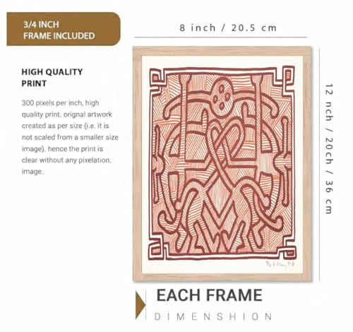 Image of BLINKART Keeth Haren Aesthetic Modern Art Walls With Frame | Natural Wood Texture | Living Room Bedroom Office Wall Decoration | Poster Home Decor Frames Wall Bedroom | 12x8 Inches (D487)