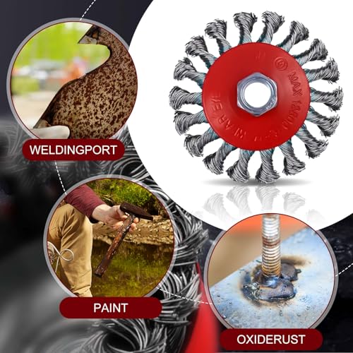 Image of Tandefio 24 Pcs Wire Wheels for Angle Grinder, with 5 /8 inch-11 Threaded Arbor (Pack of 2)