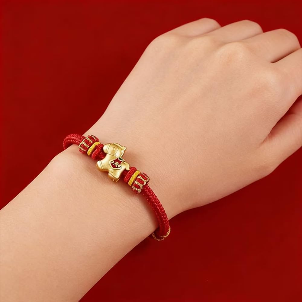 New Year of Horse Rope Beaded Bracelets for Women Men, 2026 Chinese Spring Festival With Gift Card Box Chinese Zodiac Animal Origin Adjustable String Charm Good Luck Braided Jewelry Gifts image 4