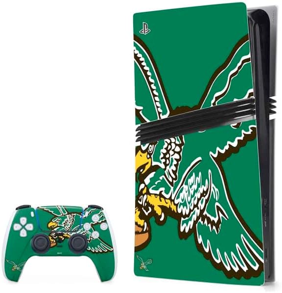 Skinit Decal Gaming Skin Compatible with PS5 Pro Bundle - Officially Licensed NFL Philadelphia Eagles Retro Logo Design