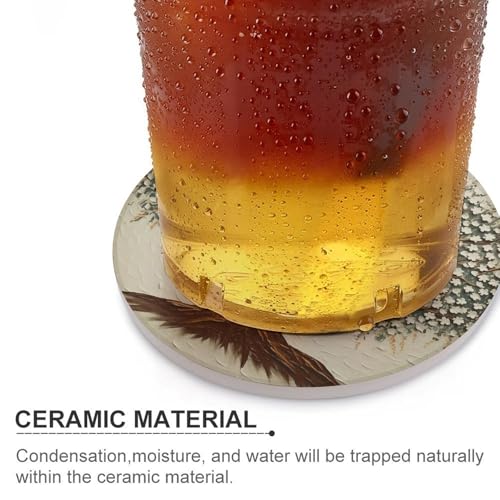 Dessous de verre résistant à la chaleur en céramique premium et liège isolant rond