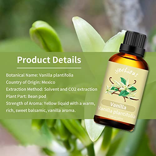 Yethious Vanilla Essential Oil Vanilla Essential Oill For Diffuser, Perfume, Body, Skin, Hair, Candle Soap Making Vanilla Fragrance Oil 100Ml #TOP1