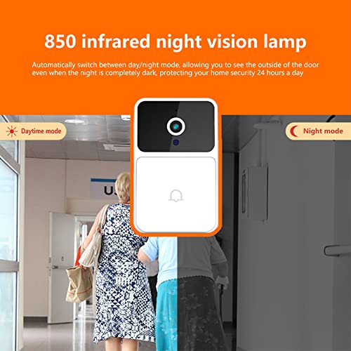 Smart Wireless Remote Video Doorbell, Intelligent Visual Doorbell Home Intercom Hd Night Vision Wifi Rechargeable Security Door Doorbell, Two-Way Calls, Photos, Recording #TOP6