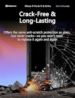 Dabernur NON-GLASS[Anti Reflective] iPhone 17 Pro/17/16 Pro Flexible Screen Protector [3 Pack] | Case Friendly | Unbreakable TPU | Invisible Thin | Soft Hydrogel Film