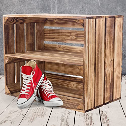 Vinterior Lot de 9 Petites caisses en Bois flammées avec Plateau Central supplémentaire pour Chaussures ou bibliothèque 50 x 40 x 30 cm Cover