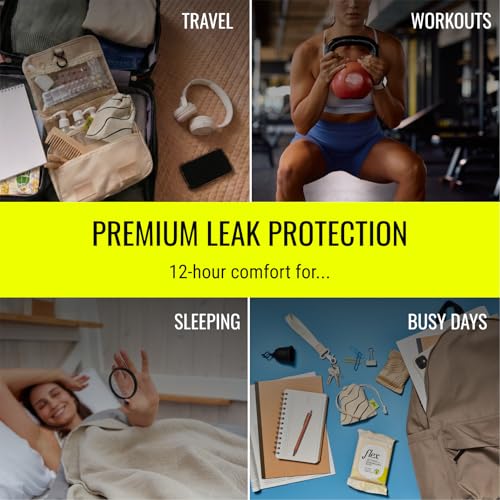 Image of Flex Reusable Disc | Reusable Menstrual Disc | Tampon, Pad and Cup Alternative | Capacity of 6 Super Tampons | Lasts for Years | Includes Carrying Pouch & 2 Free Disposable Discs (Pack of 18)