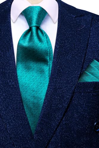 Image of Hi-Tie Mens 70inches Tie Set Extra Long Necktie for Men Cufflinks Handkerchief Big Tall Men Business Wedding
