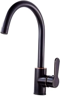 Mélangeur De Cuisine Robinet De Cuisine Tout en Cuivre Mélangeur d'eau Froide Et Chaude Vanne De Mélange Lave-Vaisselle Robinet Rotatif, Noir B