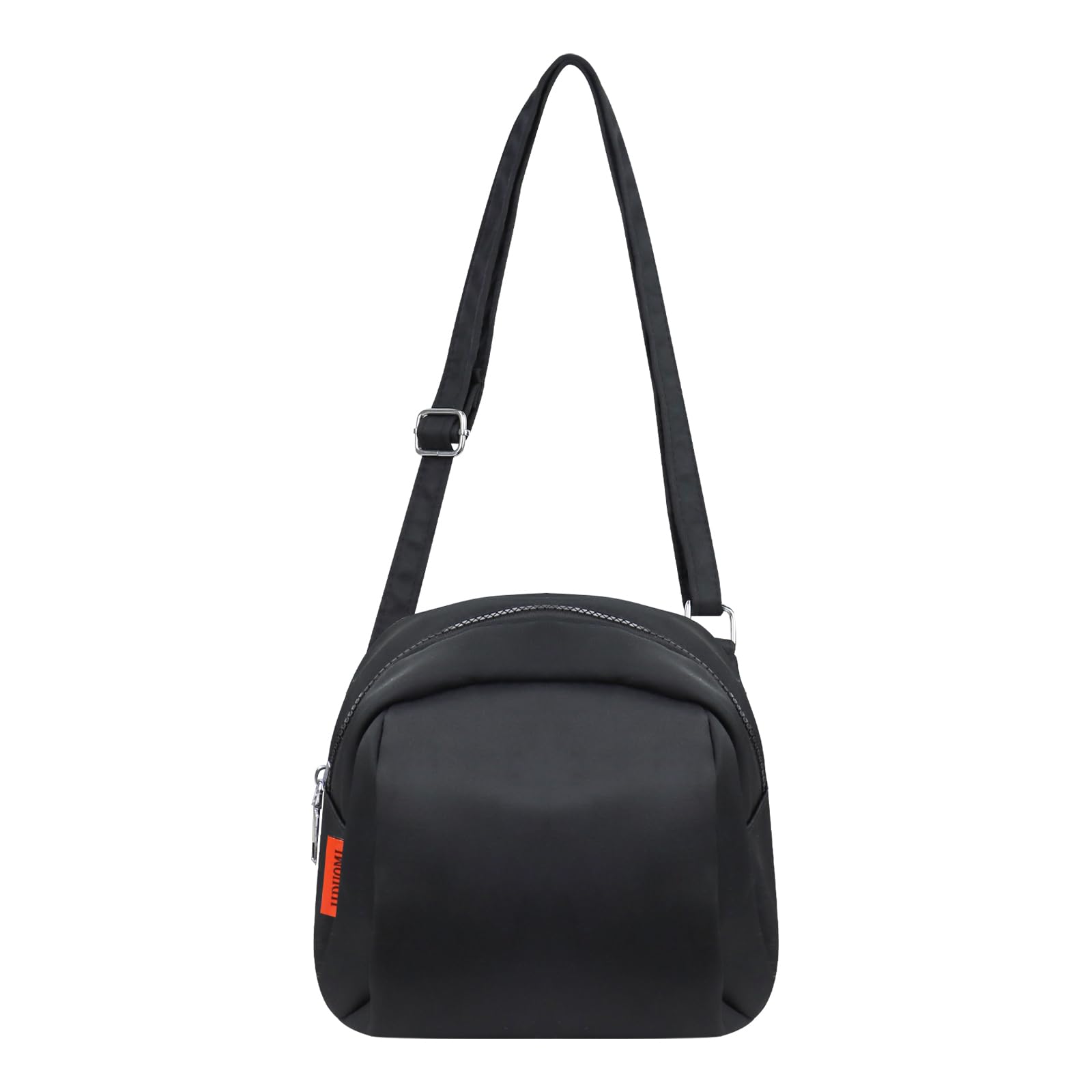 WisePoint Bolso Bandolera Mujer de Nylon, Bolsos Bandolera Ligero con Correa de Hombro Ajustable y Cremallera, Bolso Pequeño Mujer para Viajes, Compras, Fecha y Uso Diario (Negro)