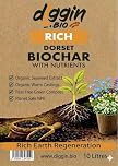 DIGGIN RICH Biochar Soil Improver 10L – Nutrient Enriched Soil Additive, Improves Soil Fertility, Water Retention and Soil Aeration & Plant Growth, Regenerative Gardening with Organic Ingredients