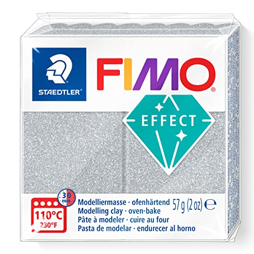 Staedtler FIMO- STAEDTLER Effect-Pain pâte à Modeler 57 g Effet pailleté argenté, 8010-812 St