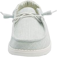 Vista 38 de Hey Dude Wendy - Zapatos de mujer, mocasines sin cordones para mujer, cómodos y ligeros Blanco brillante elástico