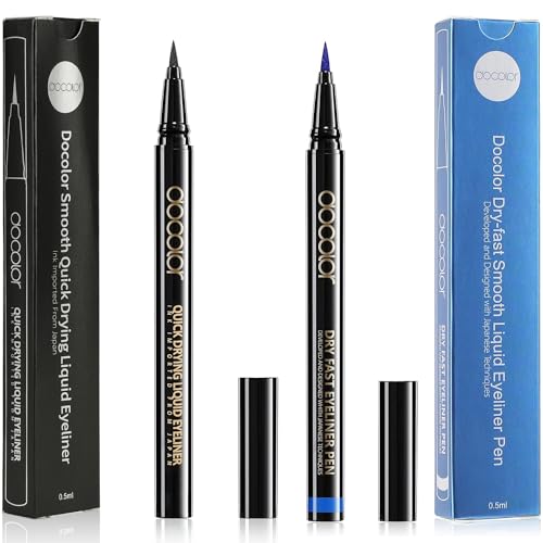 Docolor Waterproof Eyeliner Pen Preciso 2Pzs Negro y Azul miniatura 1