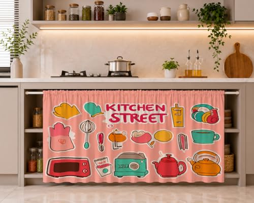 Image of Barebeauty Premium Printed Kitchen Sink Curtain | Kitchen Under Sink Curtain | Decorative Cabinet Cover | Washable & Dustproof | Modern Curtain (3, Design-8)