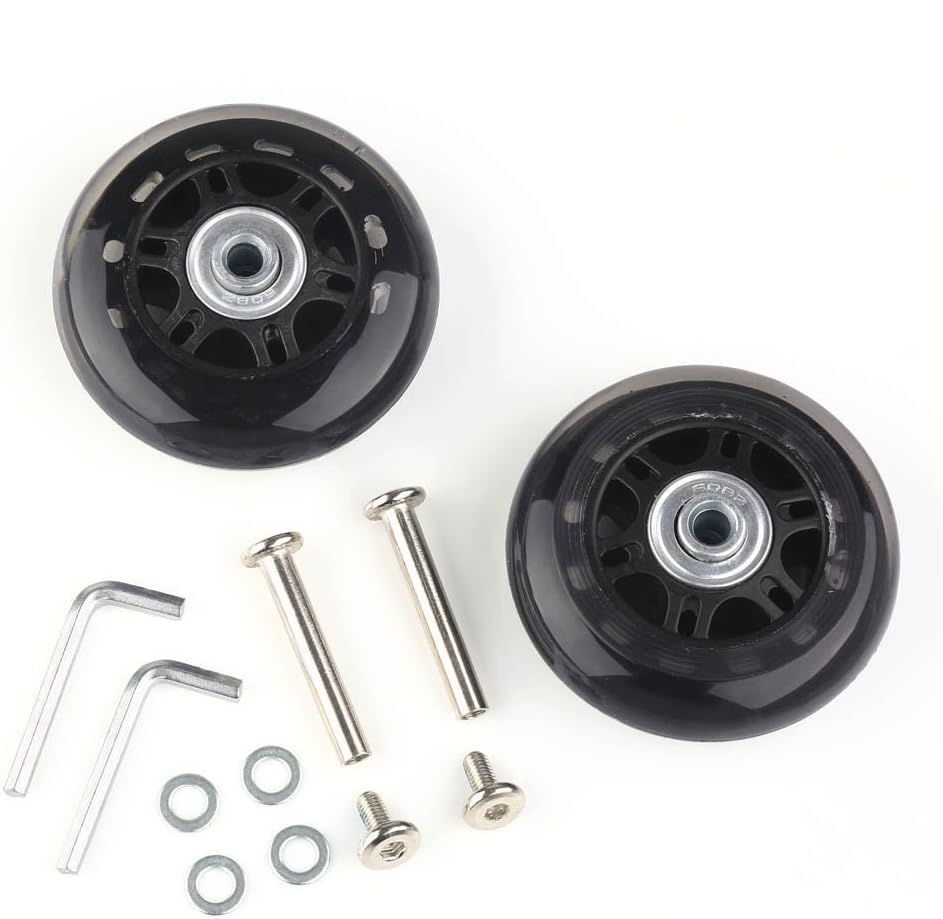 外輪径 80mm 内輪径 6mm 幅 22mm 車軸 30mm / 2輪 スーツケース サービス 用交換ホイール 静音効果とオシャレ度アップ 故障時の修理交換も キャスター車輪部品 パーツ 工具付属