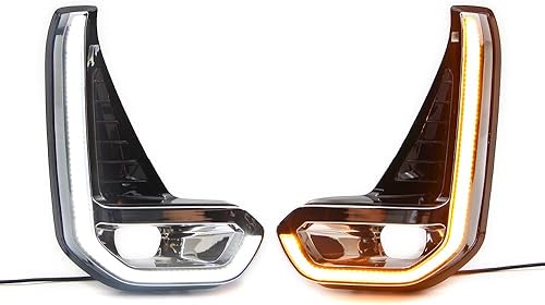 Dreamseek Lámpara LED DRL antiniebla para Toyota Hilux Revo 2020 2021 2022 (8ª generación) Luz de circulación diurna delantera con señal de giro