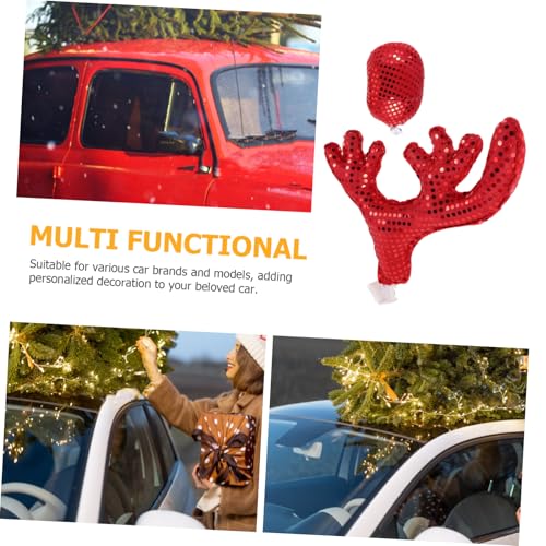 Astas de reno luminosas para ventanas de coche, accesorios de decoración de Navidad 3