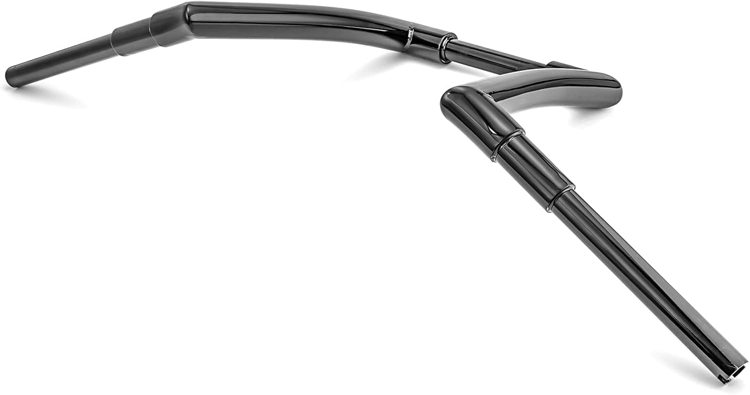 Mofun 12" Rise Ape Hangers 1" Clamp Handlebars 1.5" Fat Bars Compatible with Harley Softail Dyna Sportster XL 883 1200, Road Glide 1998-2013 Road King 1994-2022 Gloss Black