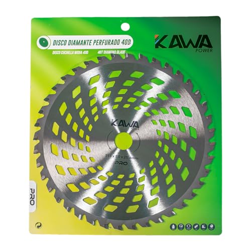 Accesorios para recortadoras de cable | Kawapower Kw00541 Disco Cuchilla De Widia Pro Con 40 Puntas Para Desbrozadora