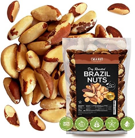 Premium Wild Harvested Dry Roasted Brazil Nuts with Sea Salt, 3 lb (48 oz) – High Selenium, Batch Tested Peanut & Gluten Free, Non-GMO, Kosher, Resealable Bag