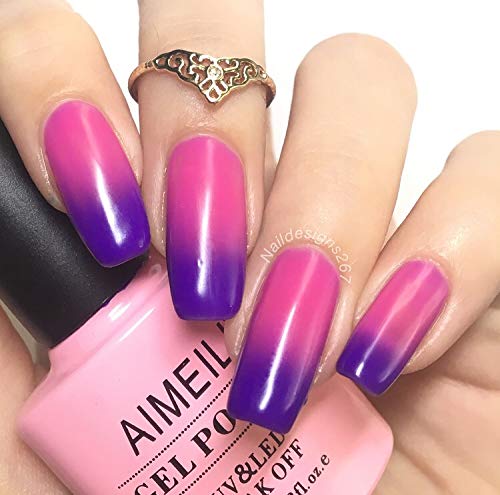 AIMEILI Soak Off U V LED Temperature Color Changing Chameleon Gel Nail Polish - Arabian Nights (TC01) 10ml