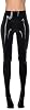 Women Black Latex Pants with Socks without Zipper Tight Slim Mid Waist Trousers Leggings