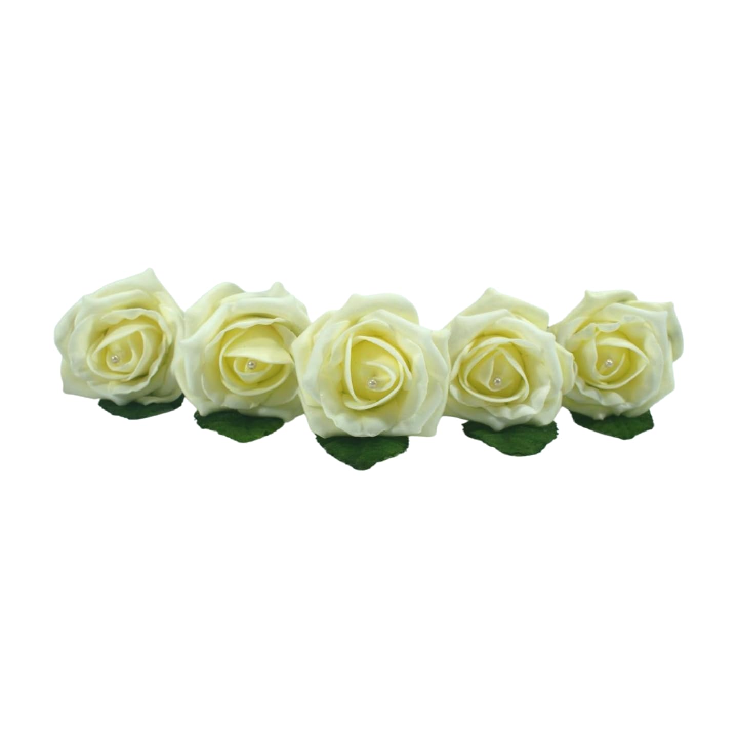 Shimmer-hj 5 Lemon Handmade Rose Buttonholes with Pearl - Artificial Flower Boutonniere & Corsage for Weddings, Proms, Bride, Groom, Bridesmaid & Guests โ image 1