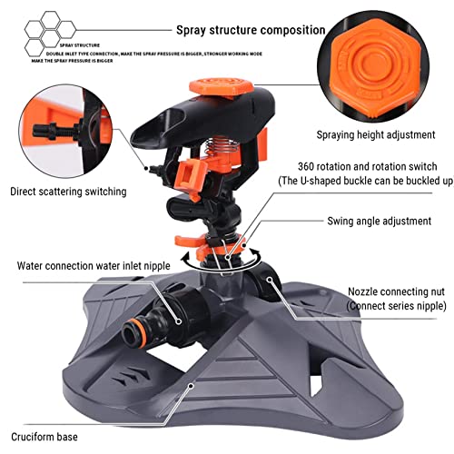 Garden Sprinkler, Upgrade Automatic 360 Degree Rotating Irrigation Water Sprinkler System, Garden Hose Sprinkler For Watering Garden, For Agricultural Horticulture Field Vegetables #TOP4