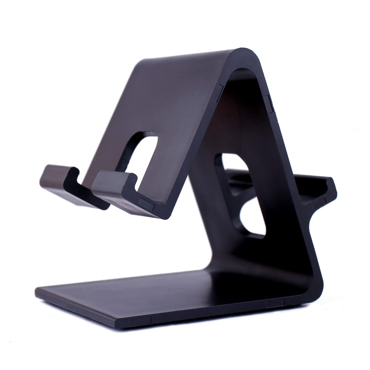 NAKY 2 in 1 Smart Phone Stand Multi Angle, iPhone Stand: Desktop Stand Holder Dock for All Smartphones and Tablets of Any Size (Black) (Double Hold-image-10